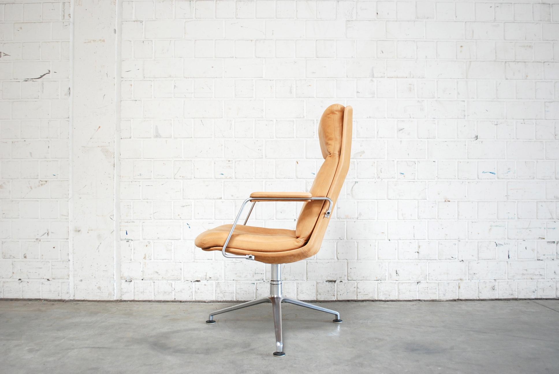 Kill International FK 86 Office Chair Cognac Leather by Kastholm & Fabricius 1