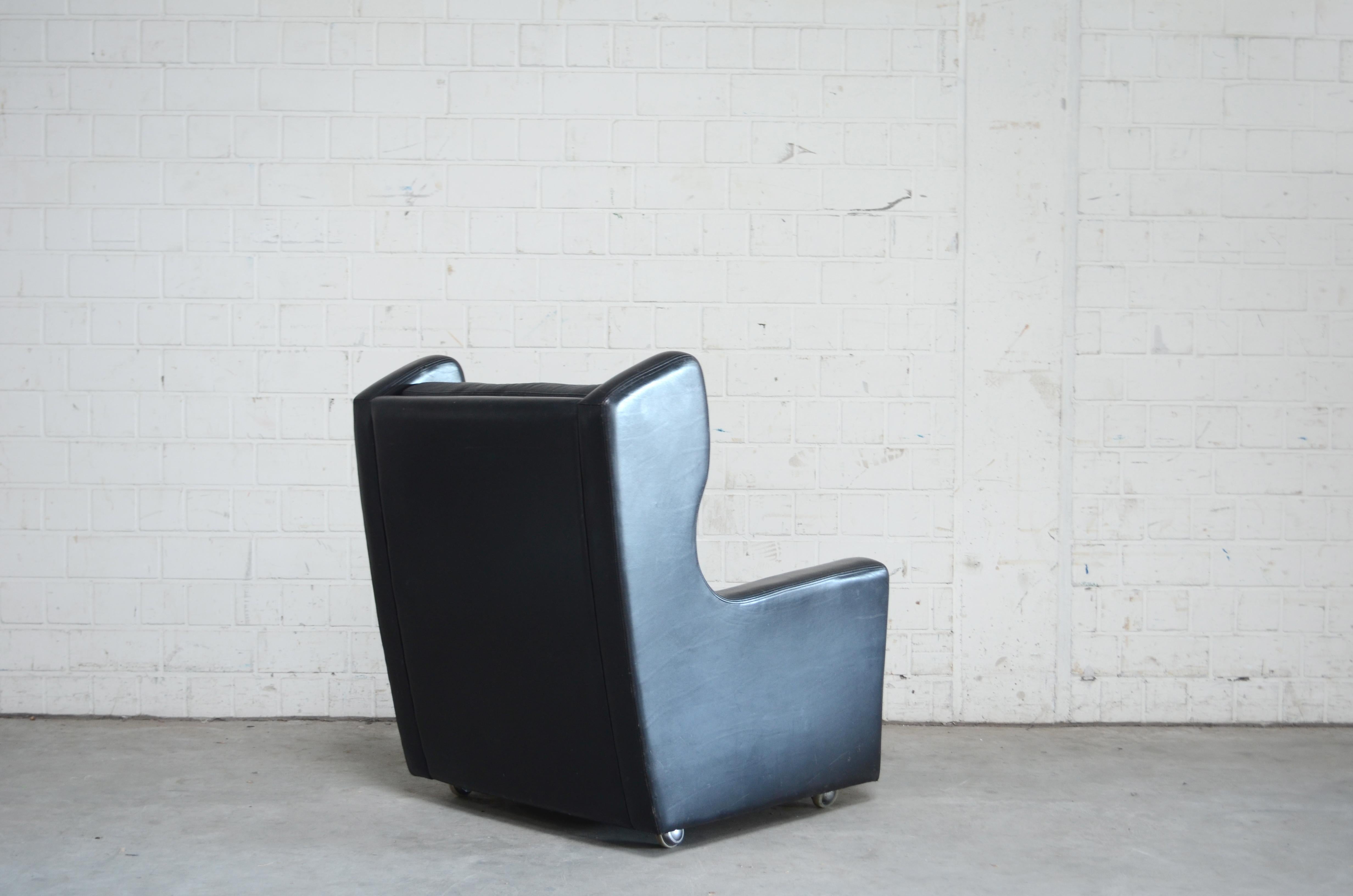 German Kill International Highback Lounge Leather Chair black
