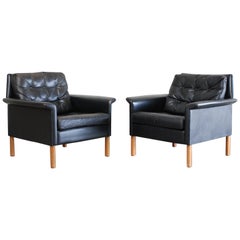 Kill International Pareja de sillones de cuero diseñados por Rudolf Glatzel, años 60