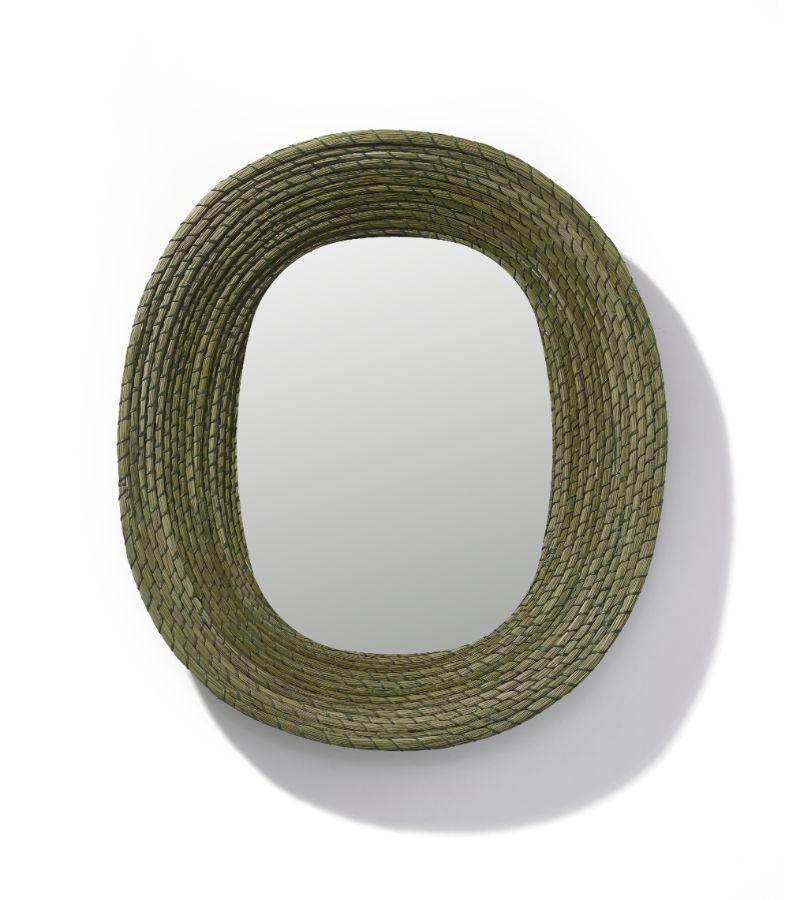 Hand-Woven Killa Oval Shaped Mirror by Pauline Deltour For Sale
