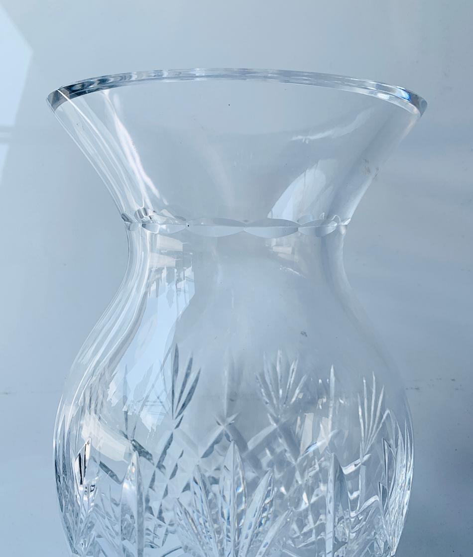 Late 20th Century Killarney Clear Crystal Table Vase by Waterford For Sale