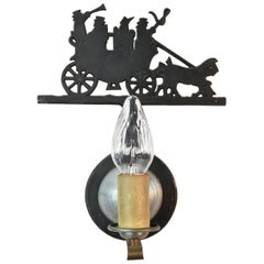 Antique Killarney Jaunting Carriage Single Candle Sconce