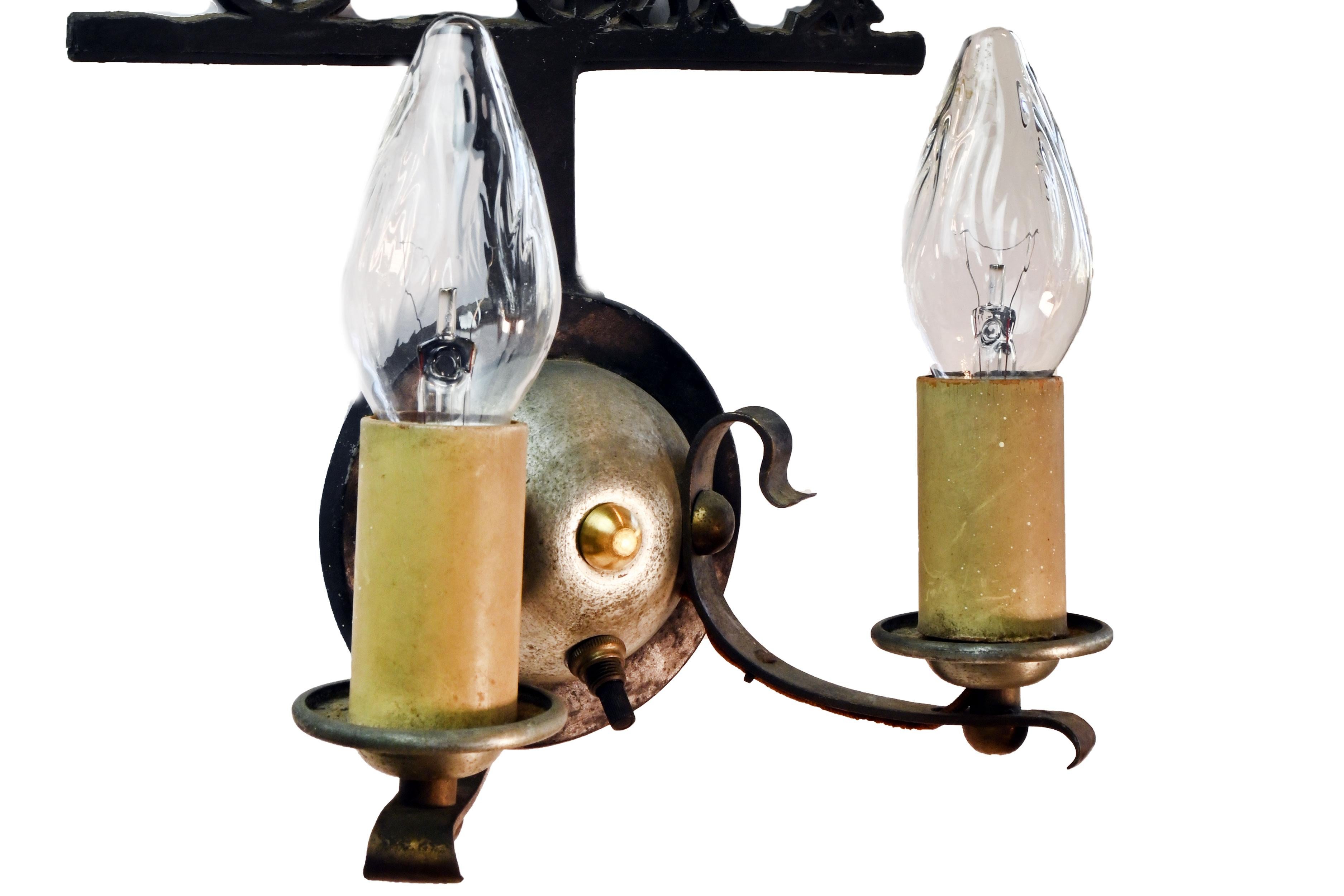 American Killarney Jaunting Carriage Two Candle Sconce For Sale