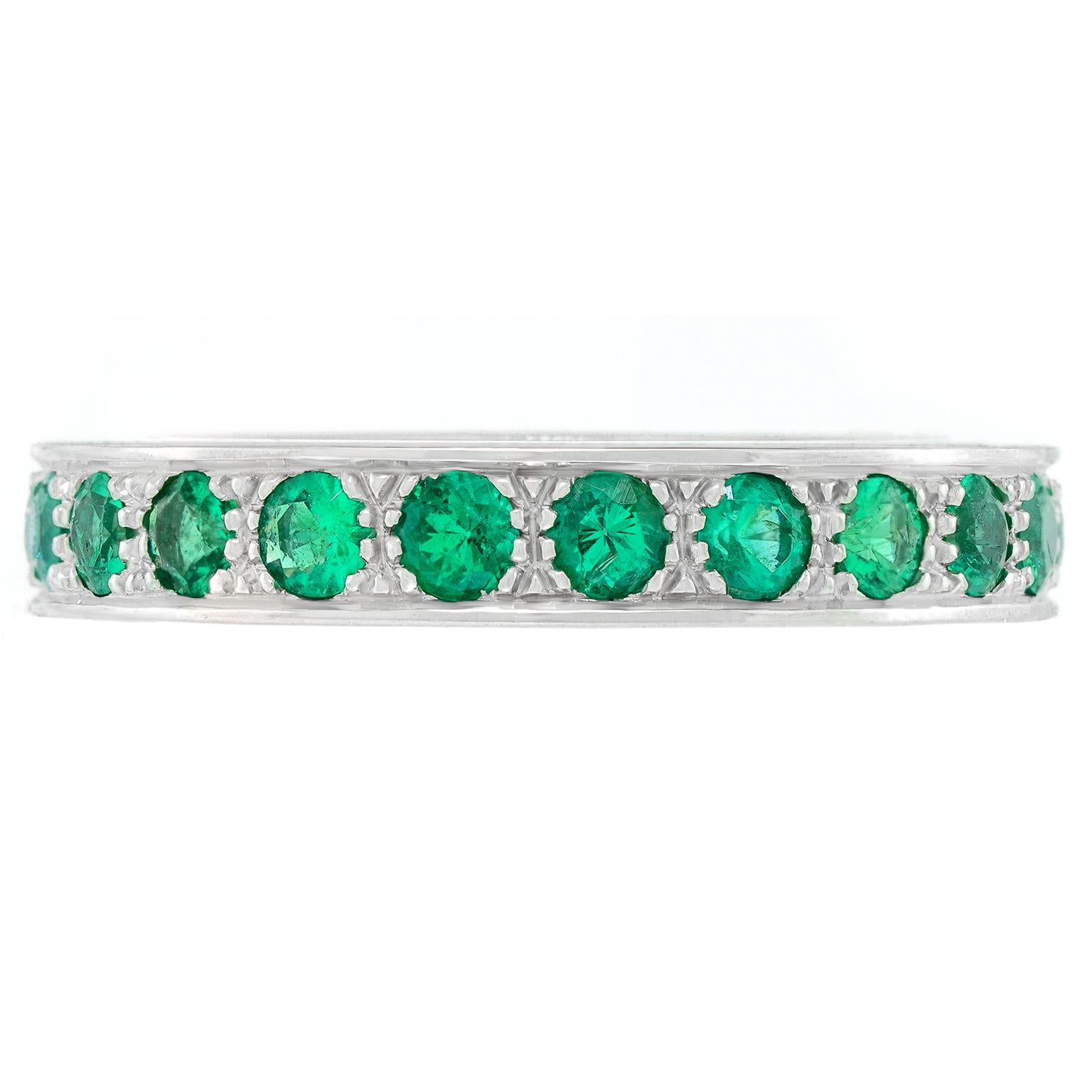 Round Cut Killer Emerald Eternity Band For Sale