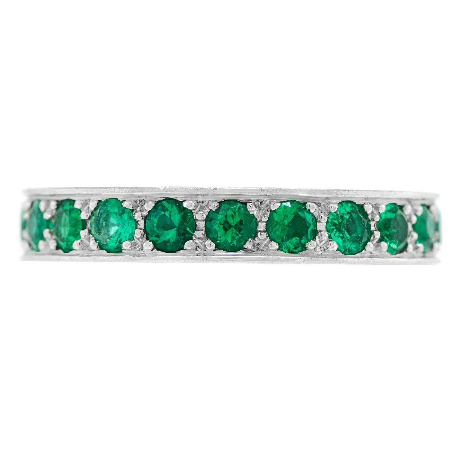 Round Cut Killer Emerald Eternity Band For Sale