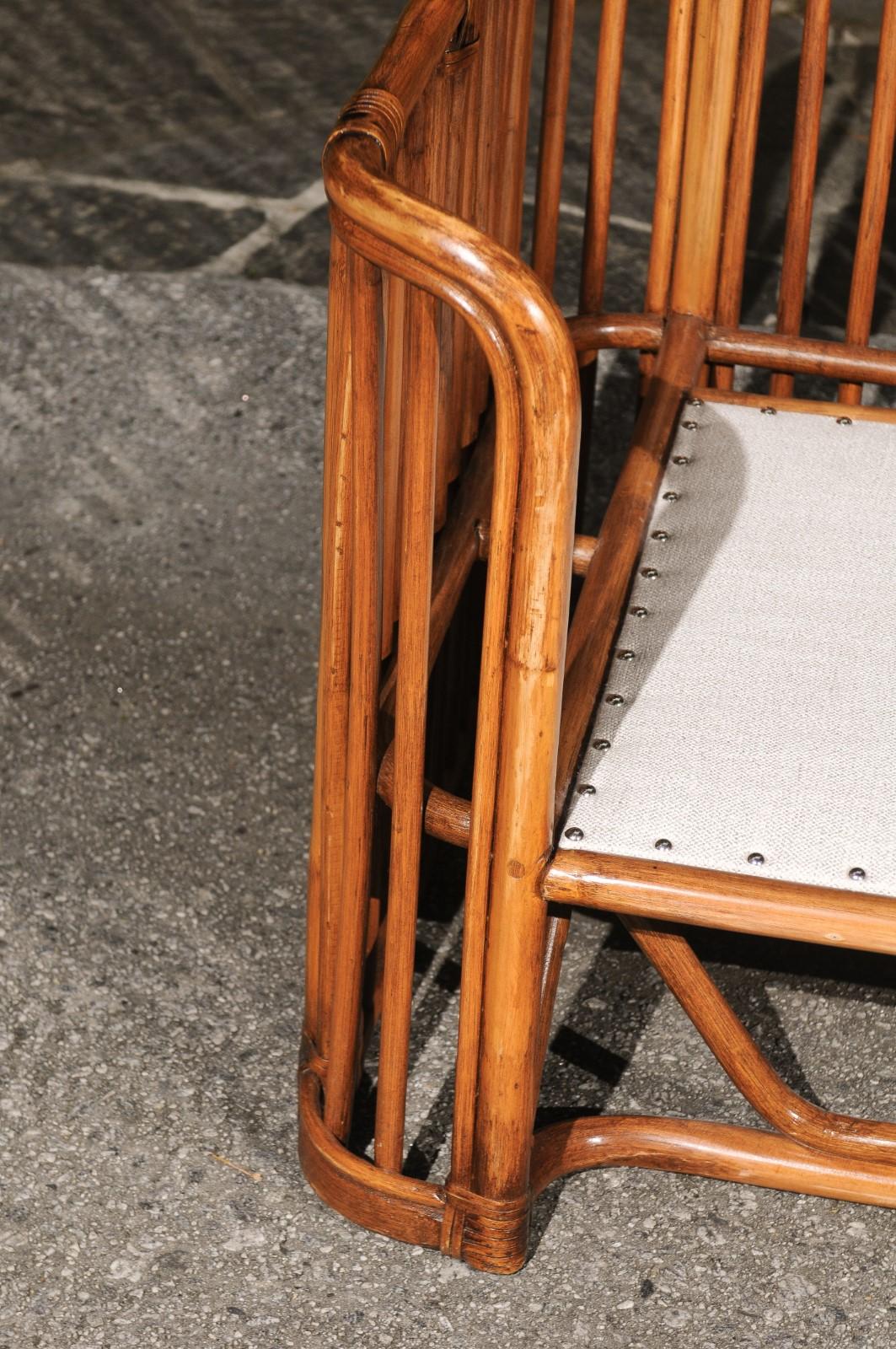 Paire de fauteuils club cubiques en rotin et cuir restaurés Killer en vente 9