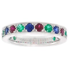 Killer Sapphire, Ruby and Emerald Eternity Band