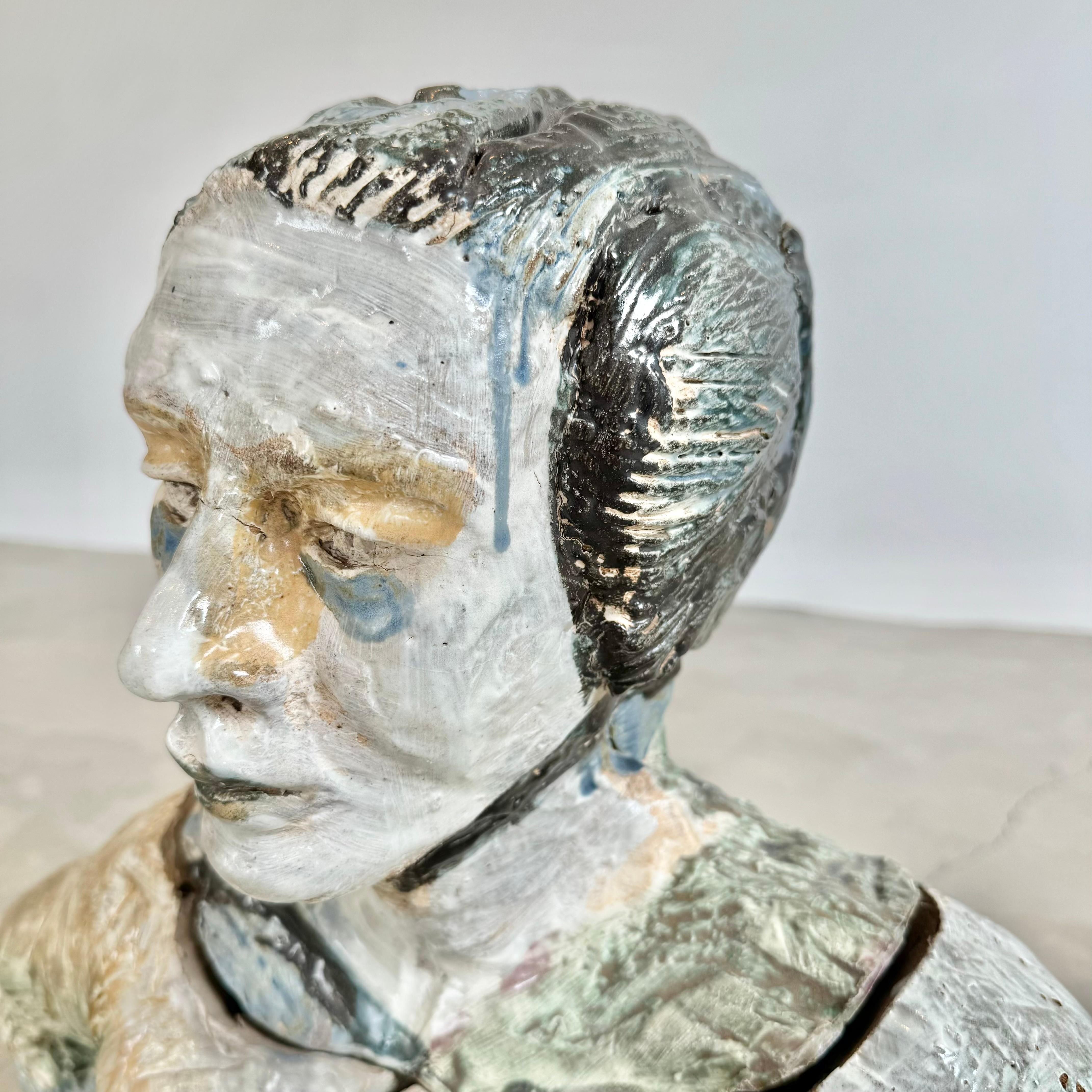 Escultura de arcilla cocida de una mujer, años 80 EE.UU. en venta 5