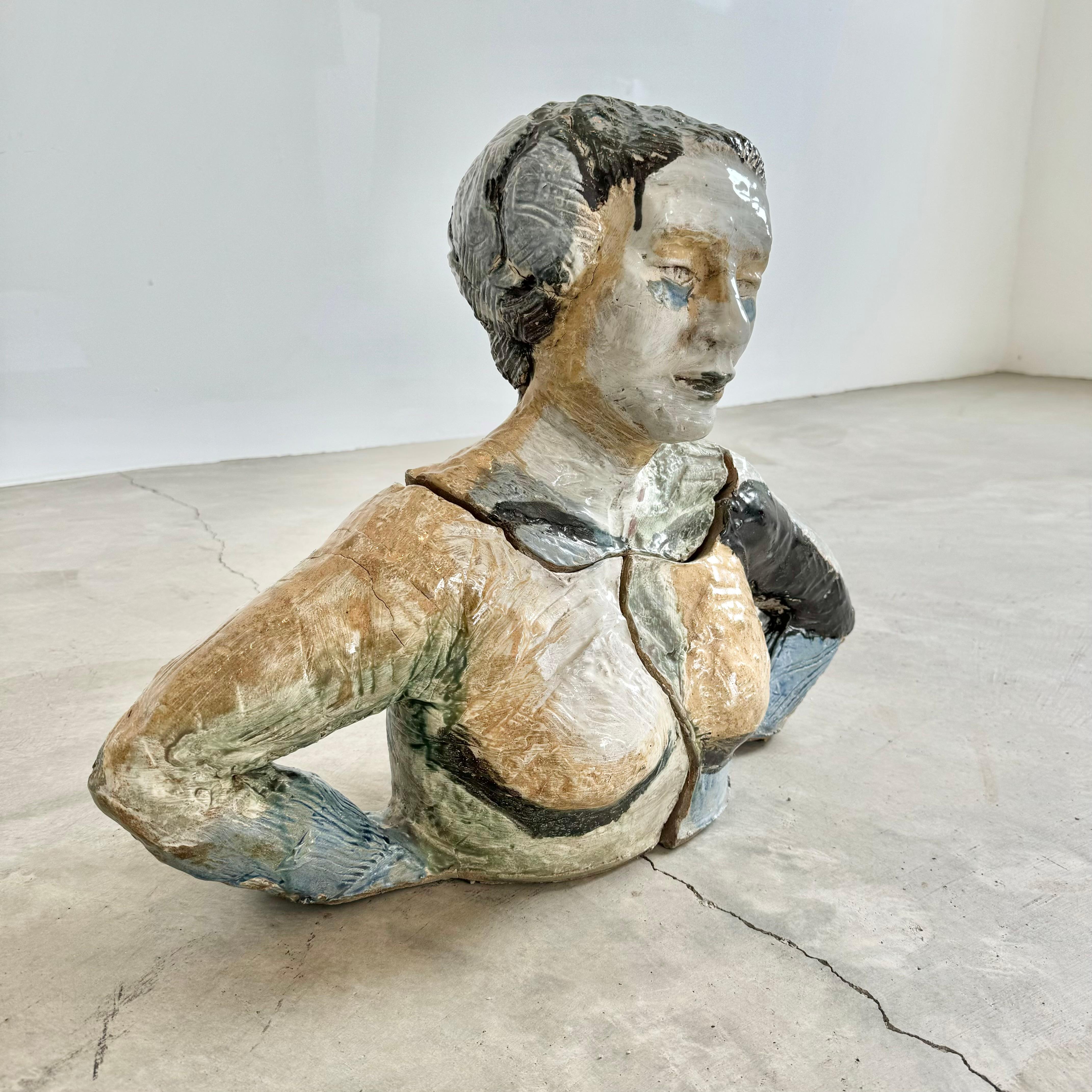 Escultura de arcilla cocida de una mujer, años 80 EE.UU. en venta 3