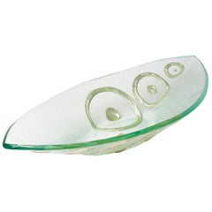 Bol en verre artistique 24 carats "Geometrik" "Grand Ellipse" formé au four