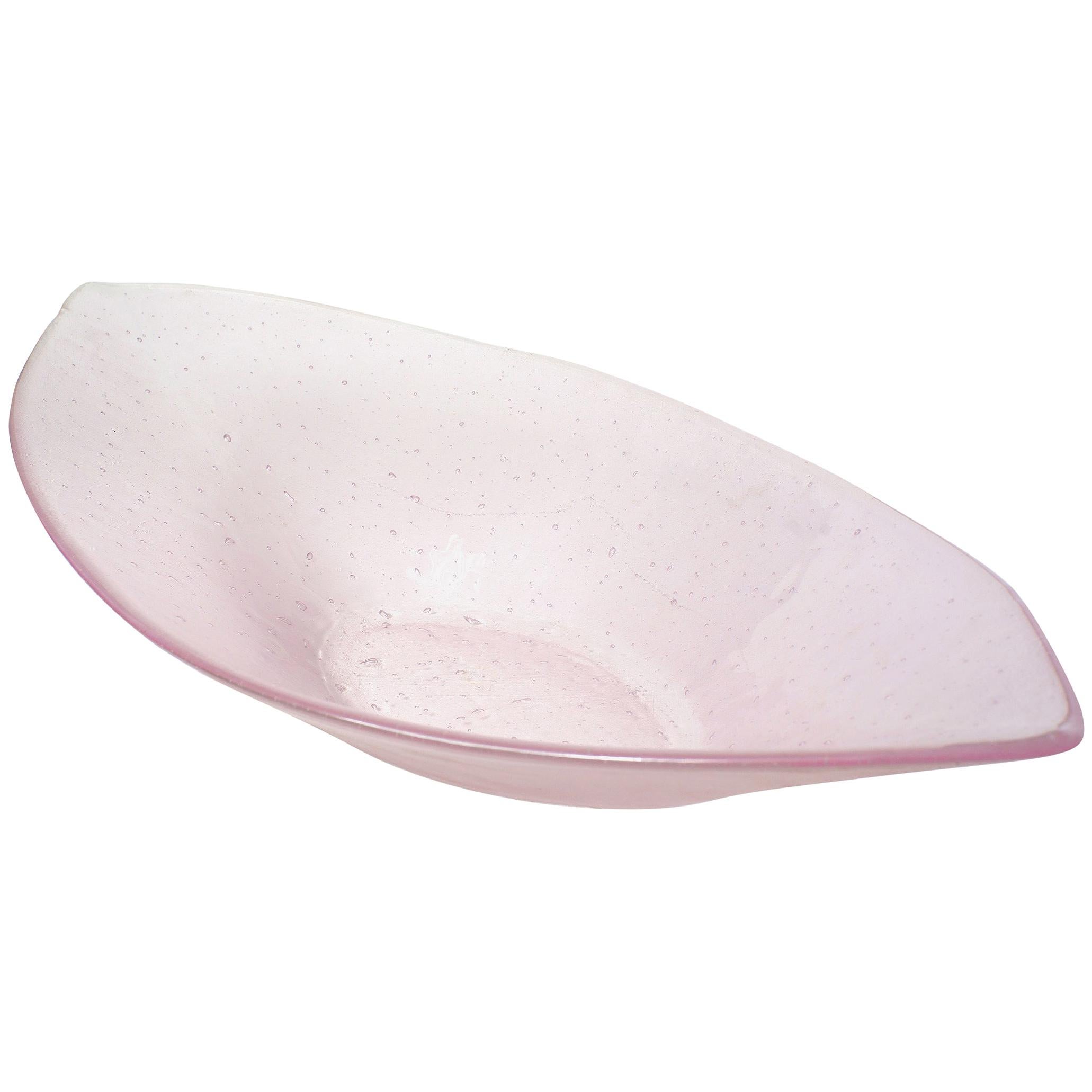 Kiln-Formed Urbium Pink Grand Ellipse Art Glass Bowl