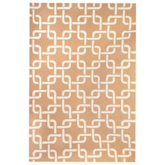 Kilombo Home 21st Century Hand Tufted Wool Rug Made in Spain Beige & White Chain