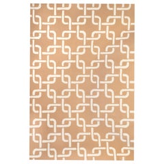 Kilombo Home 21st Century Hand Tufted Wool Rug Made in Spain Beige & White Chain