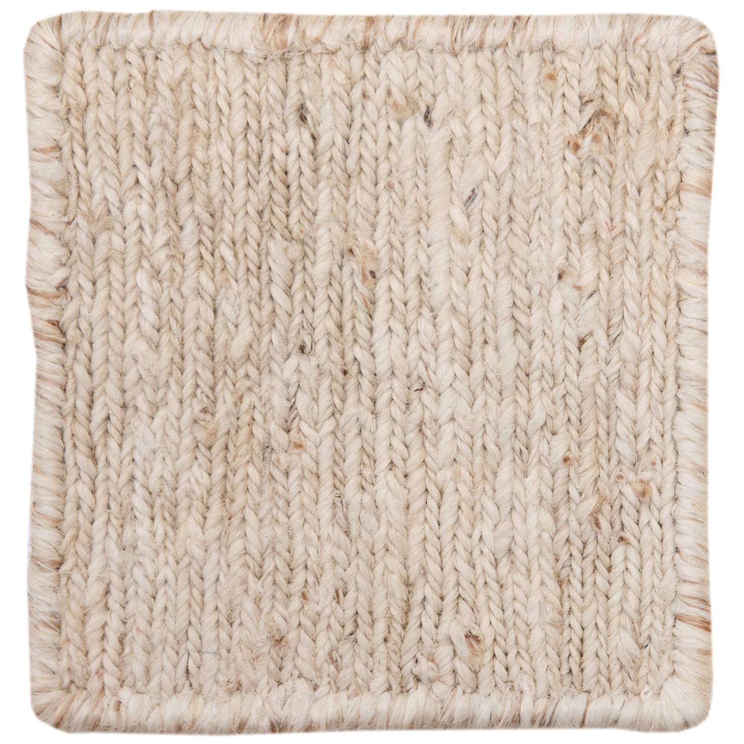 Modern Hand Braided Jute Carpet Rug Ivory Plain Premium Quality