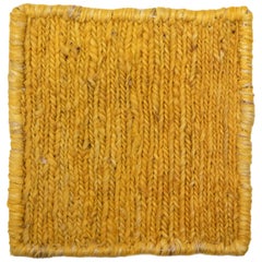 Kilombo Home 21st Century Handwoven Braided Jute Carpet Rug Mustard