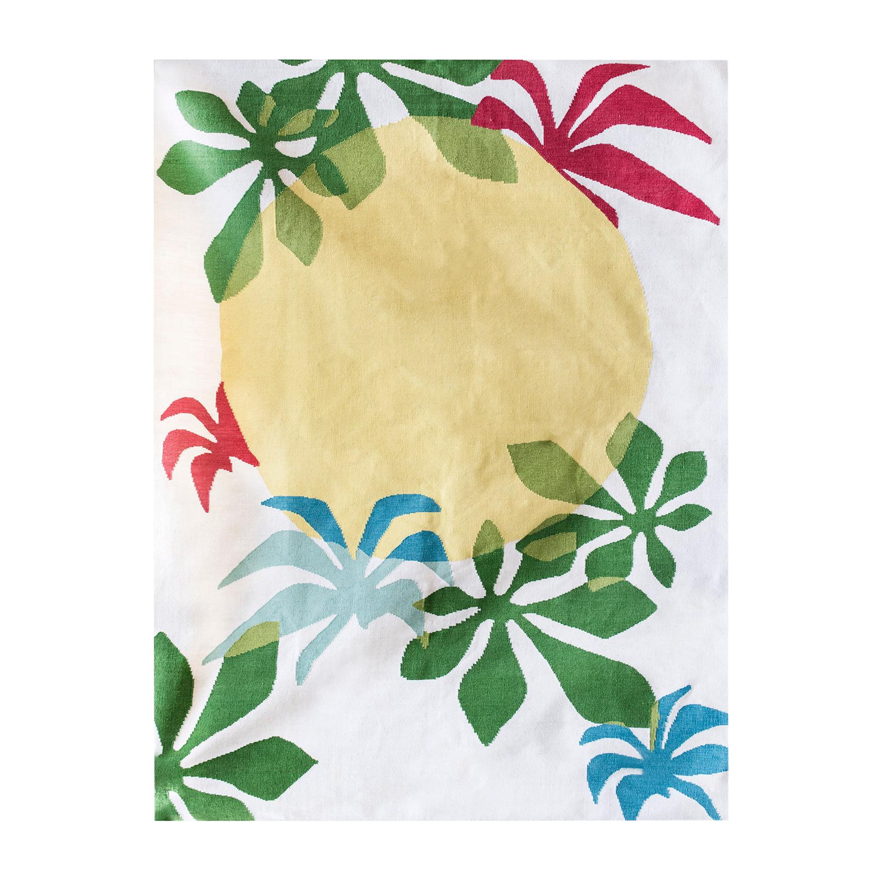 Contemporary Handwoven FlatWeave Polypropylene Outdoor Rug Yellow