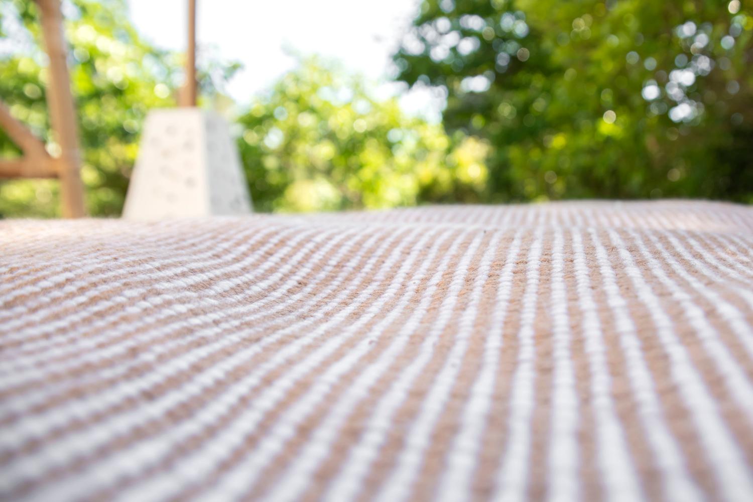 Modern Handwoven Polypropylene Outdoor Rug Carpet Bambu Beige For Sale 2