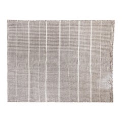 Moderner handgewebter Dhurrie-Teppich aus Polypropylen für den Außenbereich in Bambu-grau