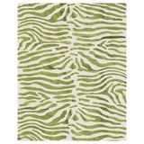 Zeitgenössischer handgewebter Polypropylen-Teppich für den Außenbereich,  Kelim Sauvage in Grün und Weiß im Angebot bei 1stDibs