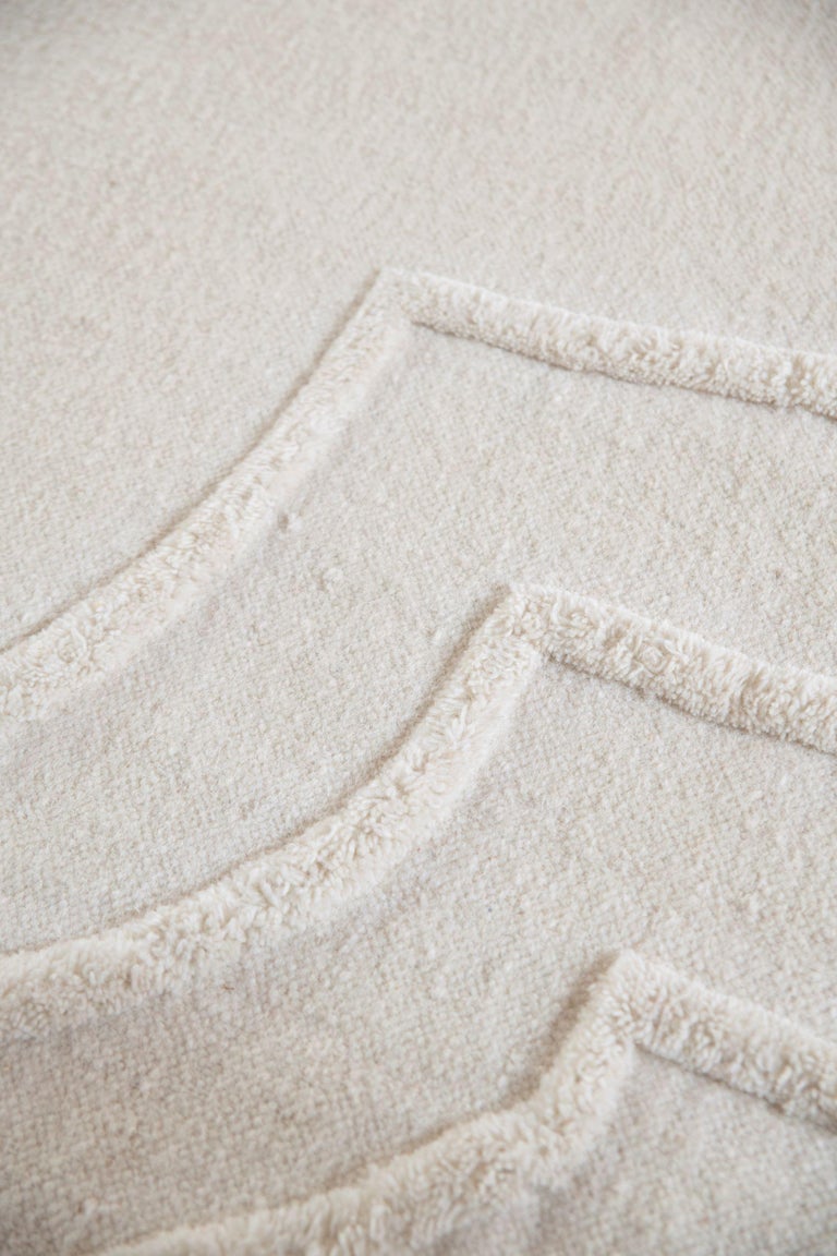 Modern Handwoven Flat-Weave and High Pile Wool Rug Kilim Bitcoin Face ...