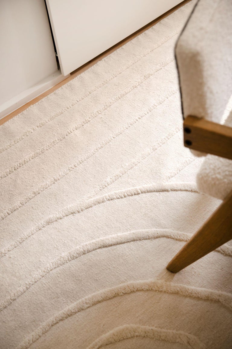 Modern Flat-Weave and High Pile Handwoven Wool Kilim Rug Carpet Clouds ...