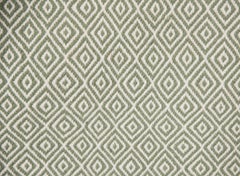 Modern Handwoven Wool Rug Dhurrie in Green and White Diamond Small Pattern Plain