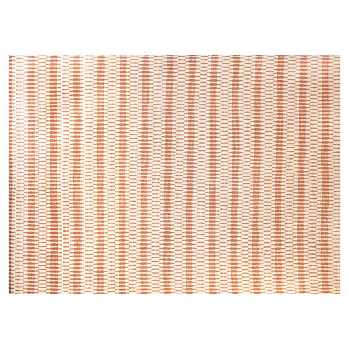 Modern Handwoven Wool Rug Dhurrie in Terracotta & Ivory Geometric Small Pattern