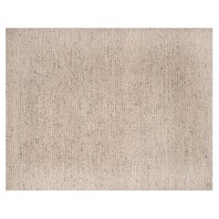 Contemporary Modern Handwoven Wool Thick Rug Bubbles Ivory & Grey Mottled