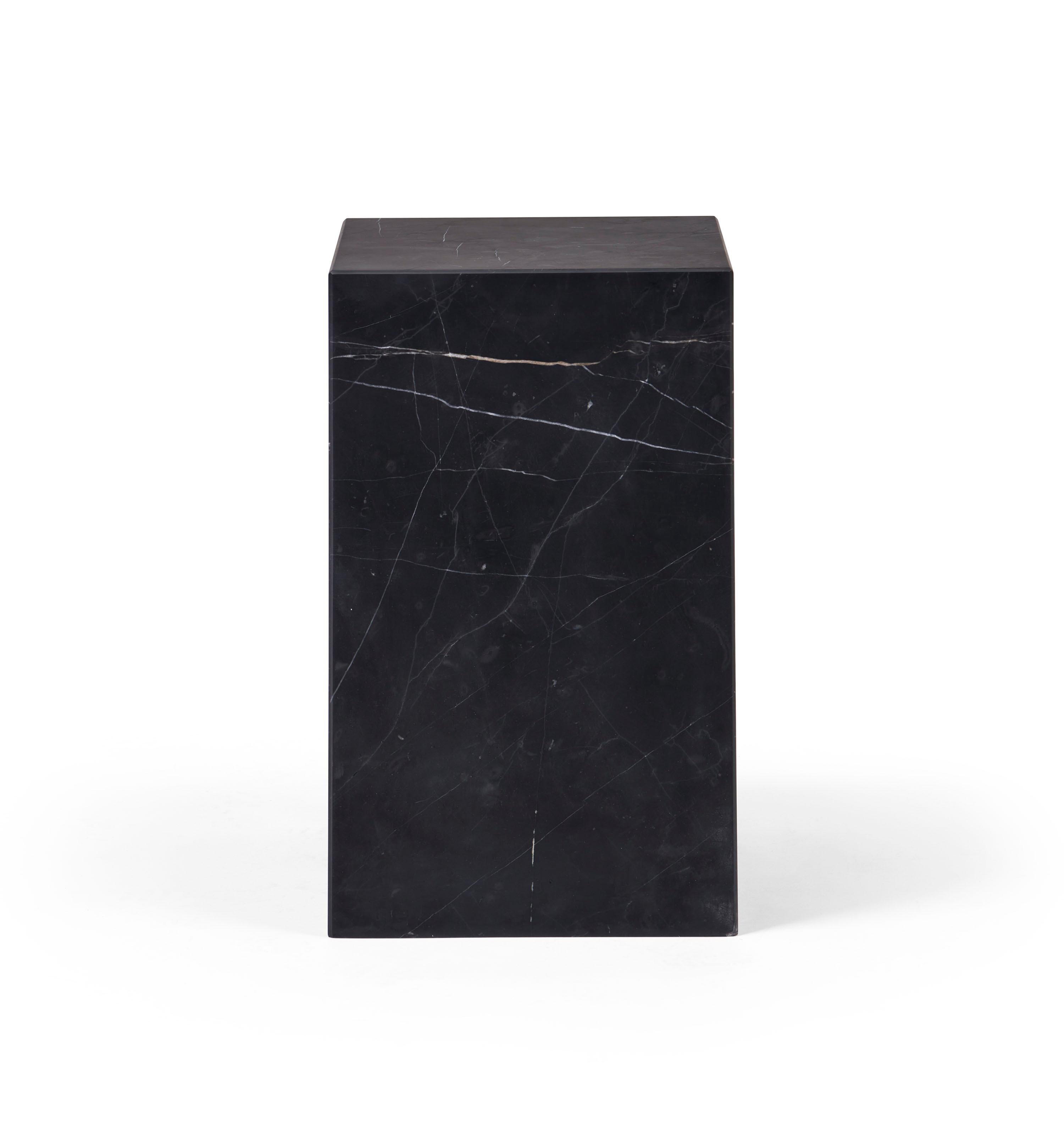 Modern Kilter Table, black marble side table For Sale