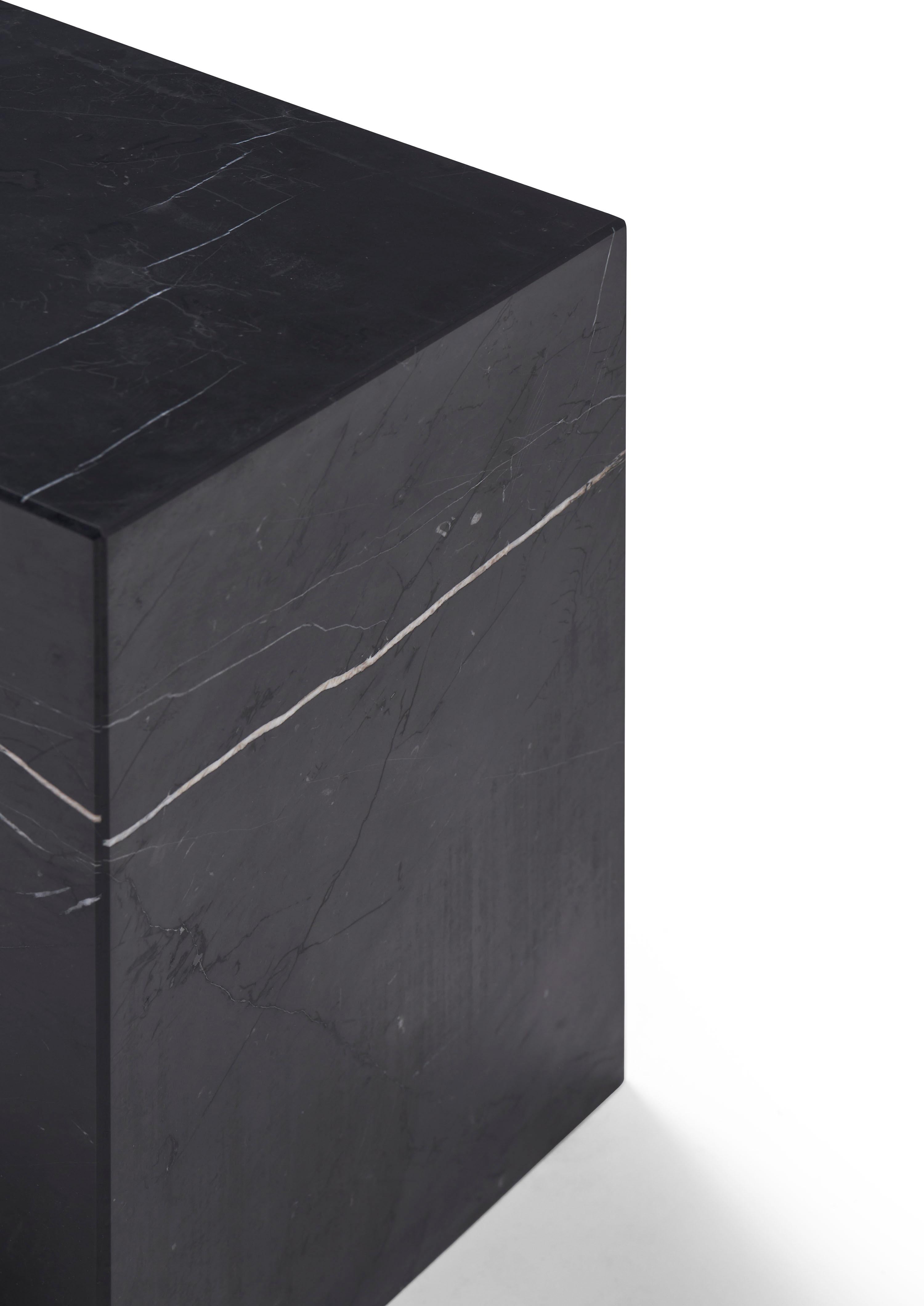 American Kilter Table, black marble side table For Sale