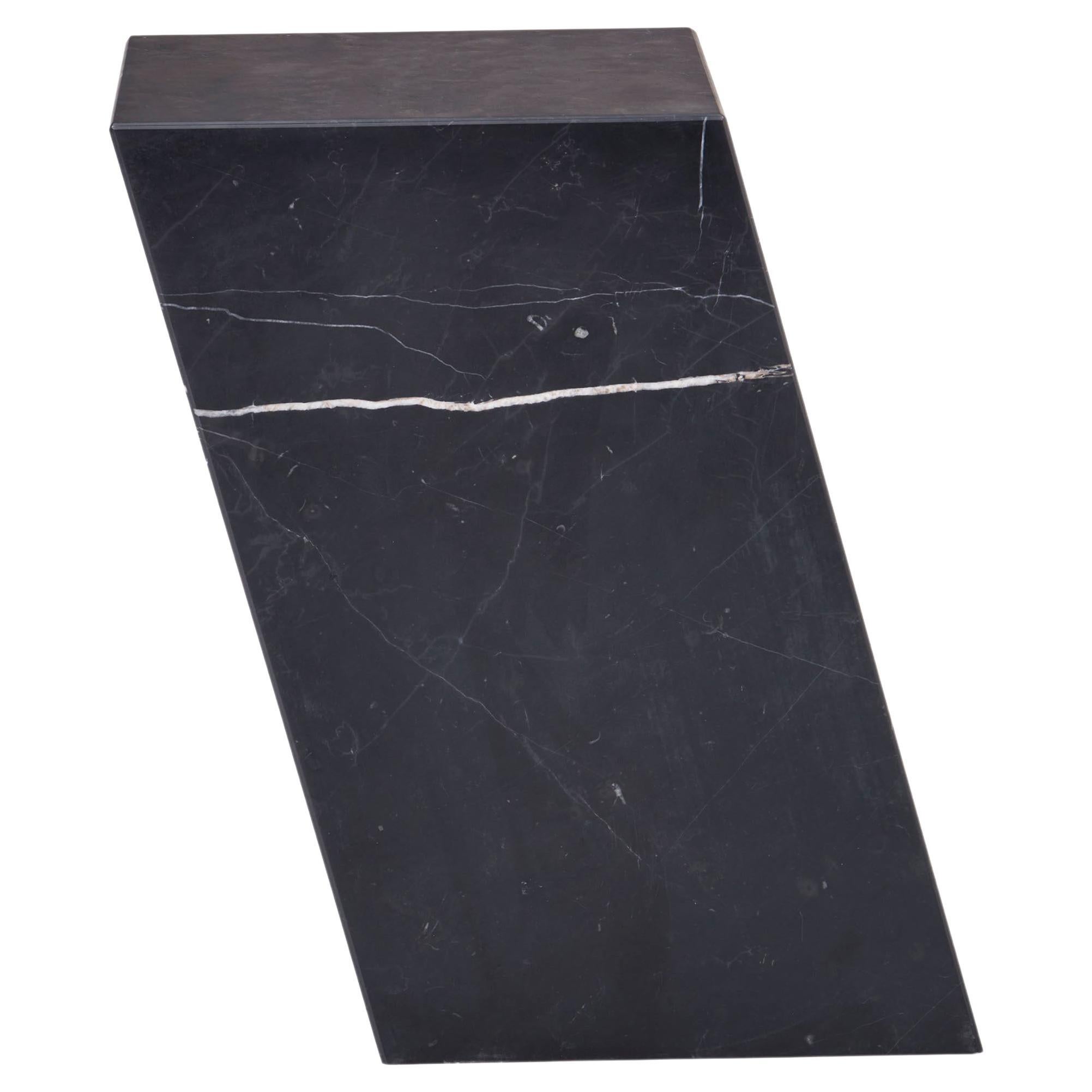 Kilter Table, black marble side table