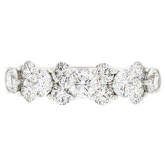 Kim 18k White Gold 2.10ctw Round Ideal Cut Diamond Cluster Wedding Band Ring