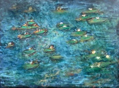 Dark Blue Waterlilies