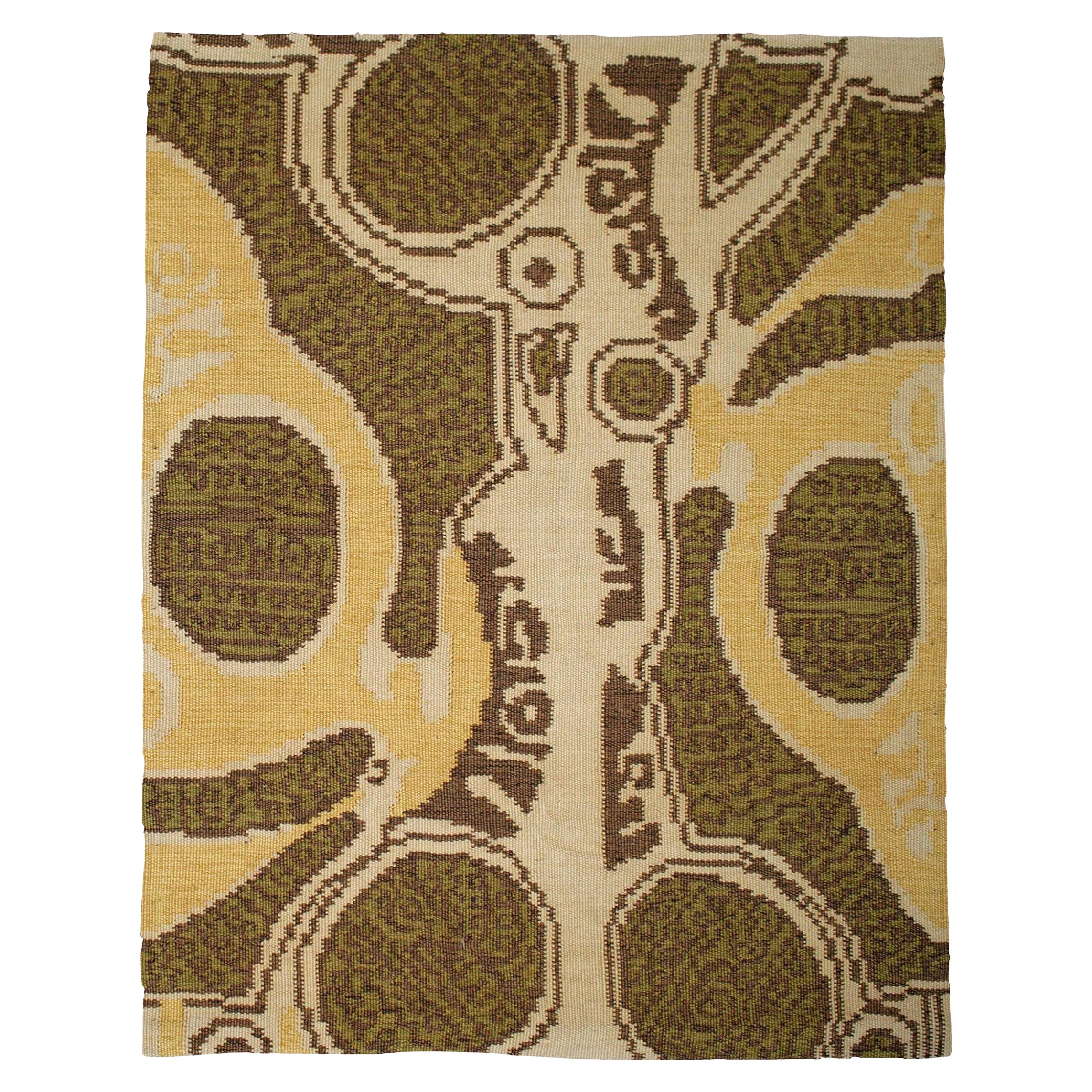 Kim Alexandriuk Tattoo Relief Hand Knotted Wool Rug for Doris Leslie Blau For Sale
