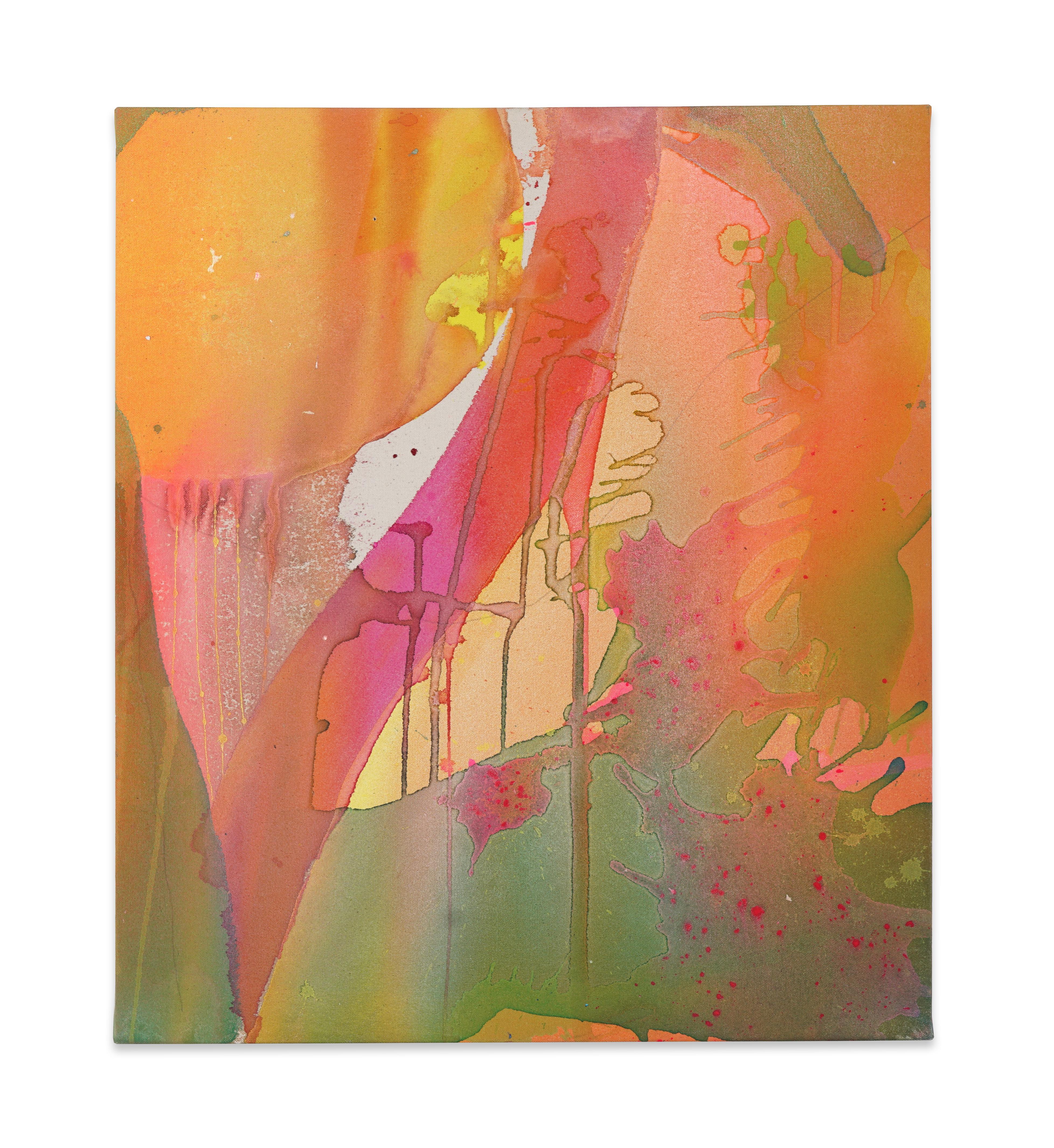 Kim DeJesus Abstract Painting - Pink Line Sun