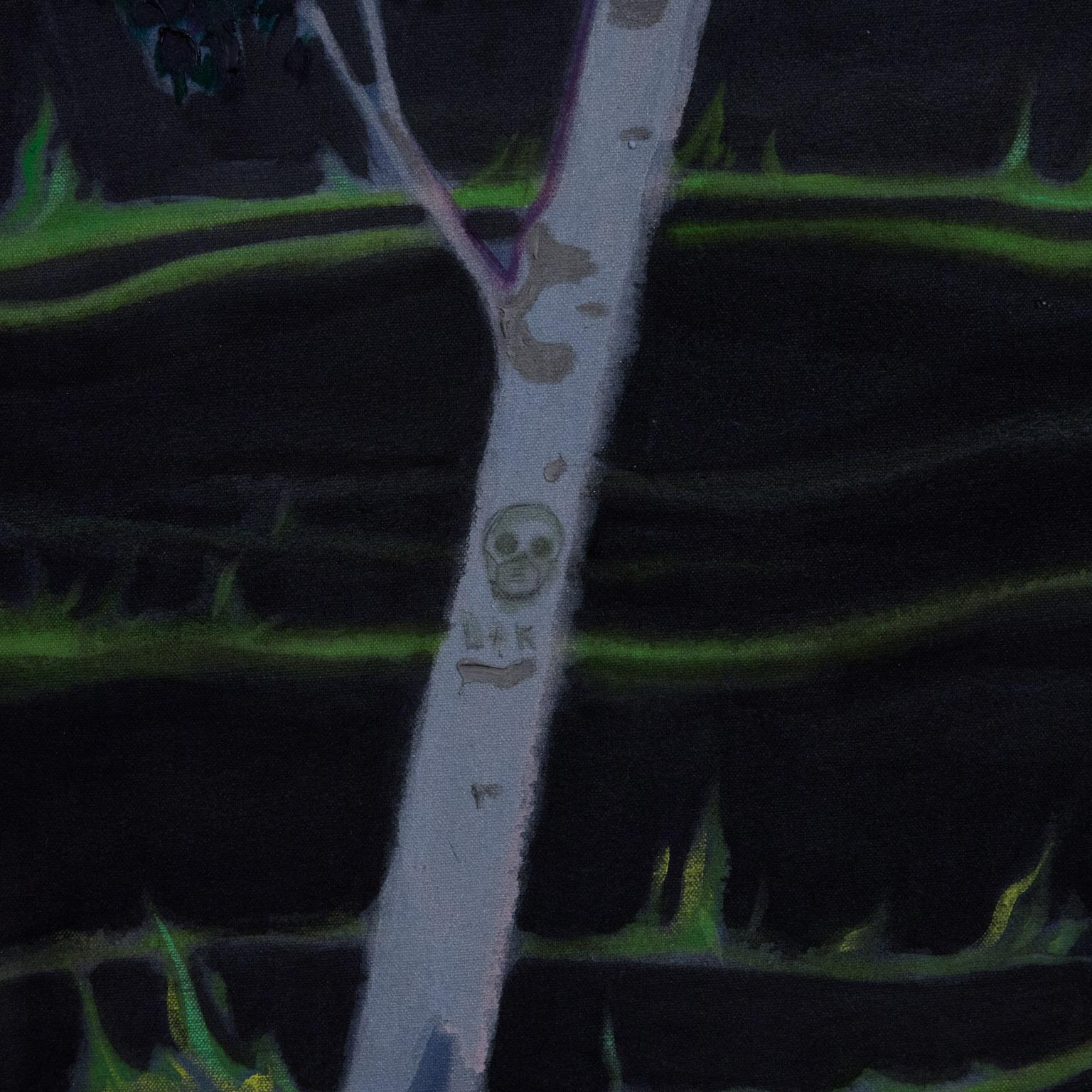 Non molto tempo - Landscape Painting Nero di Kim Dorland