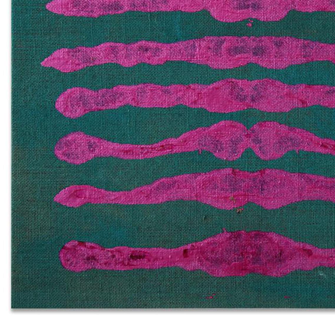 Kim Fonder, DZOGCHEN SERIES I, Size is Unframed, Mixed Media on Burlap, 31.00 X 28.50 in, $1,600.00, Green, Pink, Abstract, contemporary, mixed media, fine art

Kim Fonder loves texture and touch. Her paintings and furniture reflect her infatuation