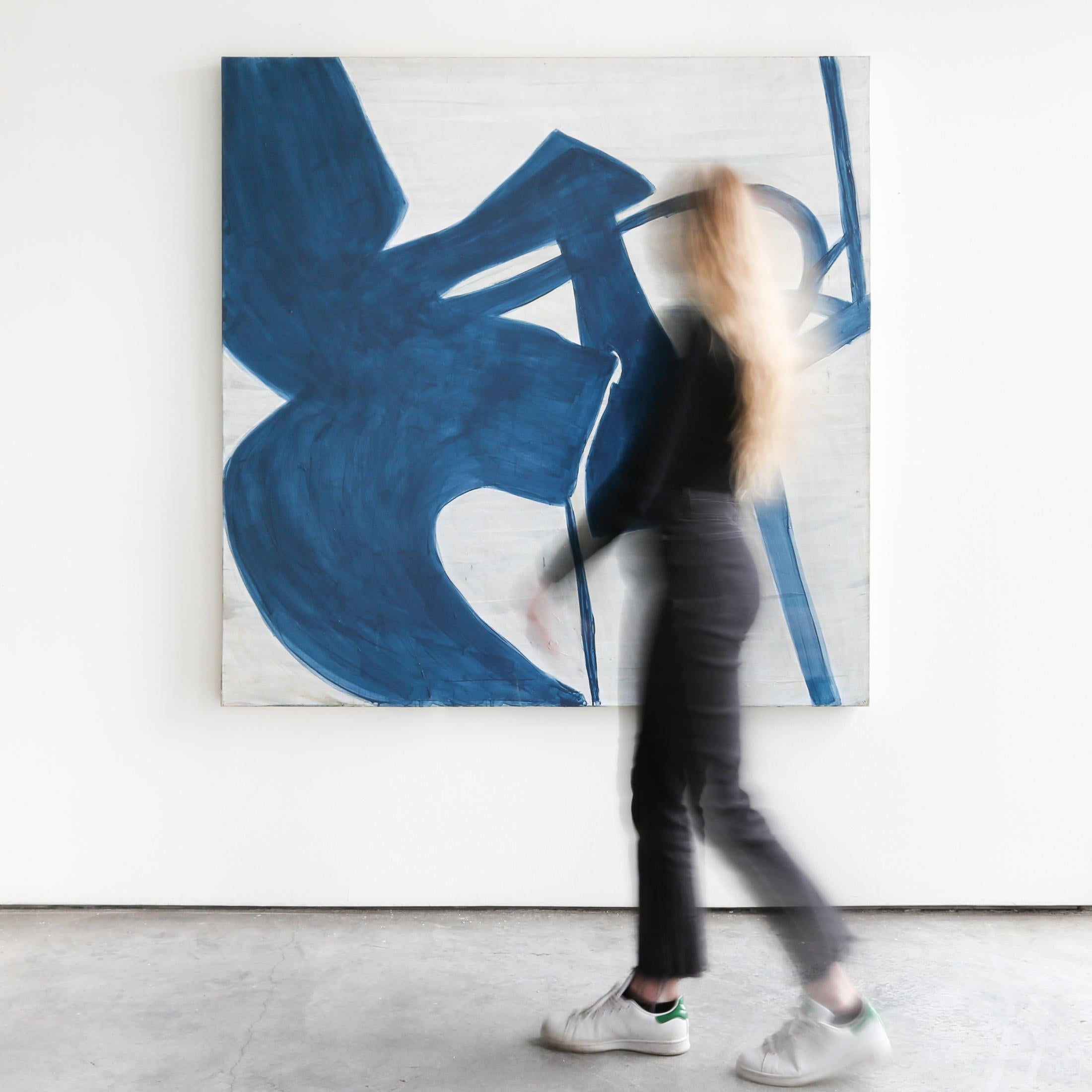 INDIGO COLLAGE I by artist Kim Fonder is a grey, indigo, blue, and white contemporary abstract mixed media on canvas painting that measures 60 x 60 and is priced at $6,200.

Kim Fonder loves texture and touch. Her paintings and furniture reflect her