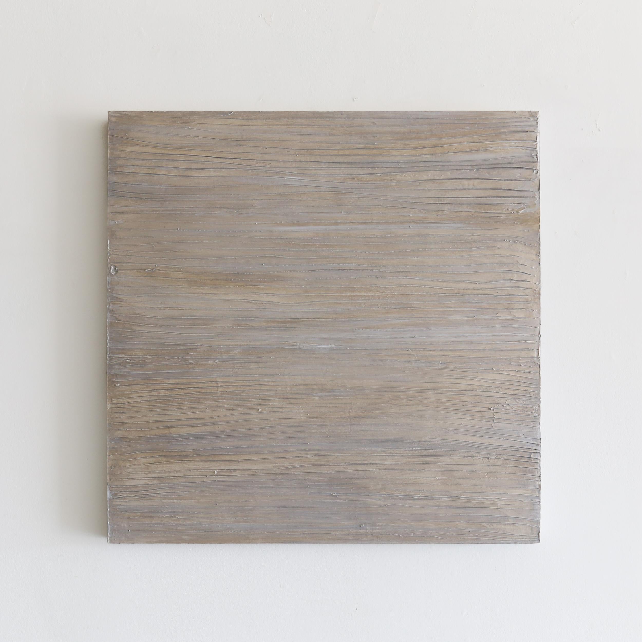 Vento sulla spiaggia - Abstract Painting Grigio di Kim Fonder