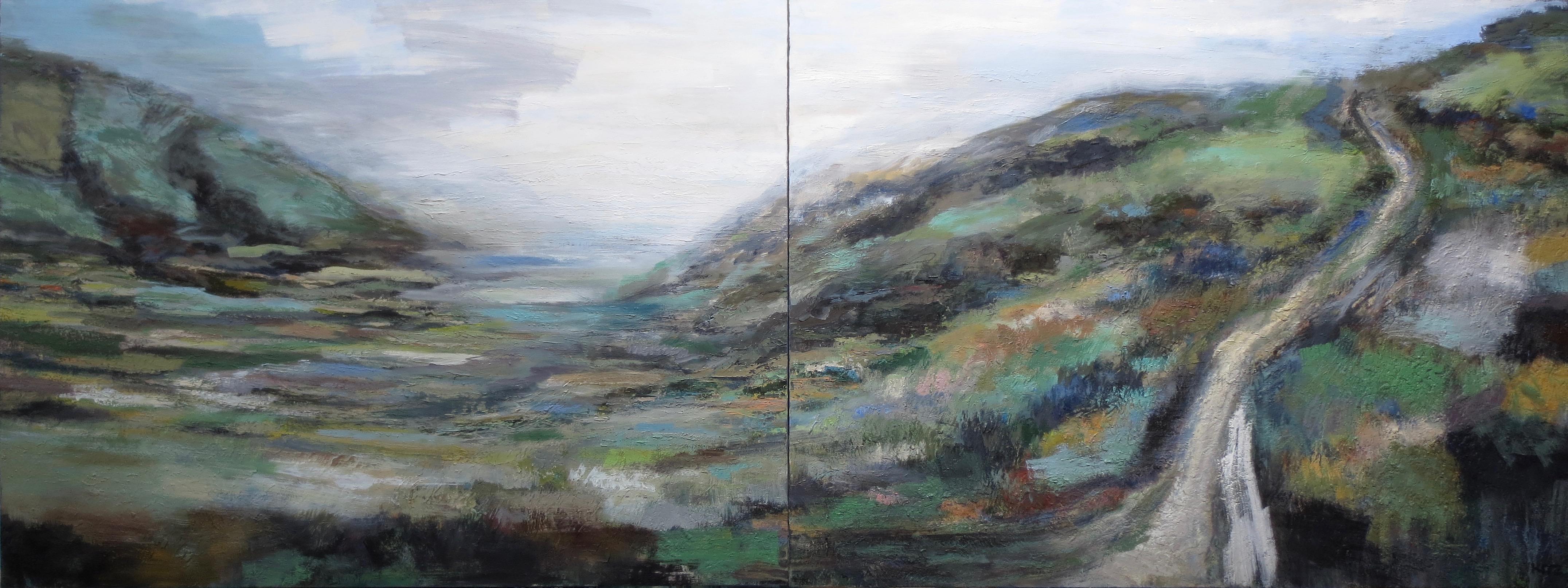 Kim Ford Kitz Landscape Painting - Tennessee Valley (diptych)