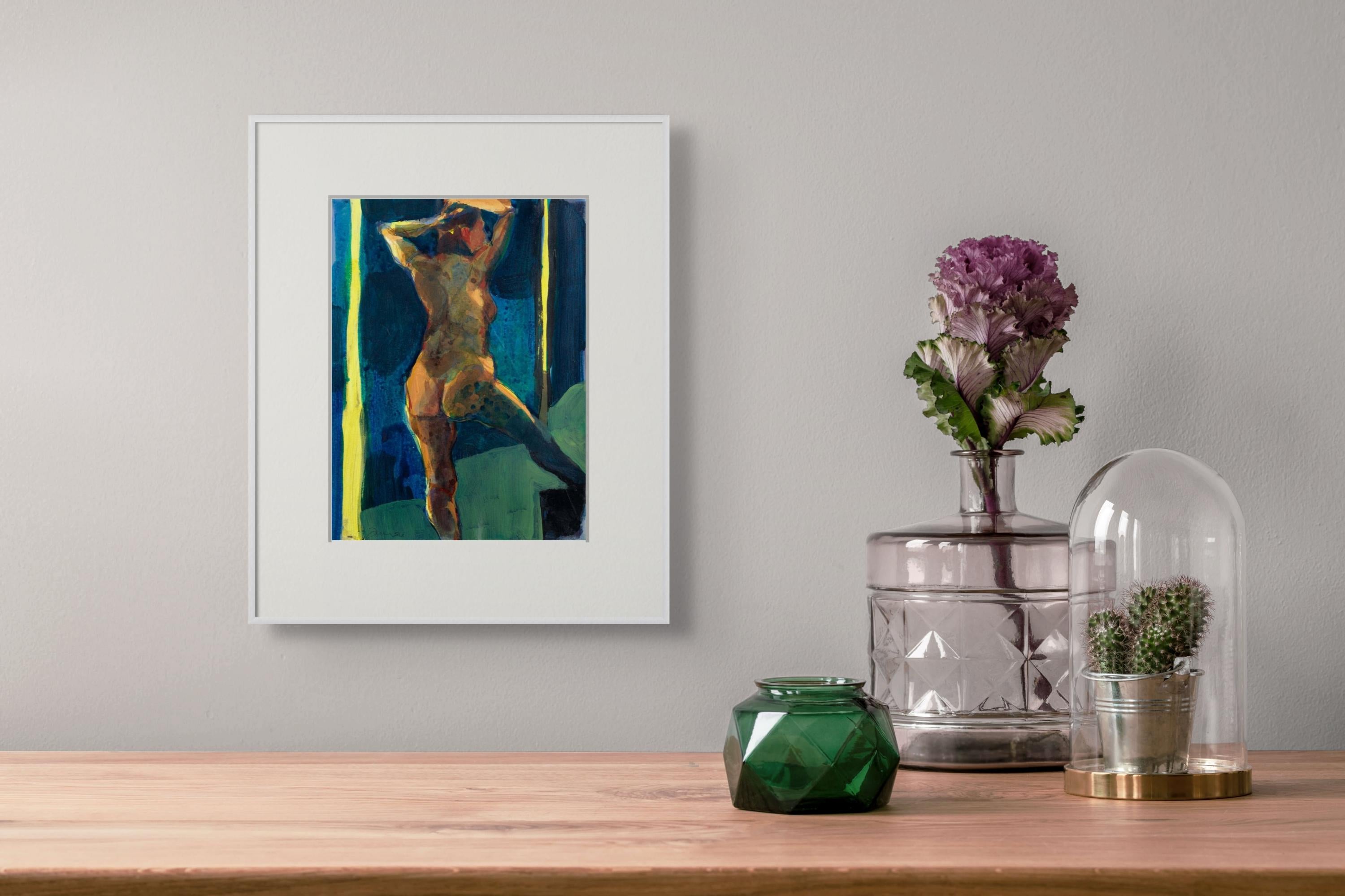 Her Tourquios Space - Contemporary Mixed Media Art by Kim Frohsin