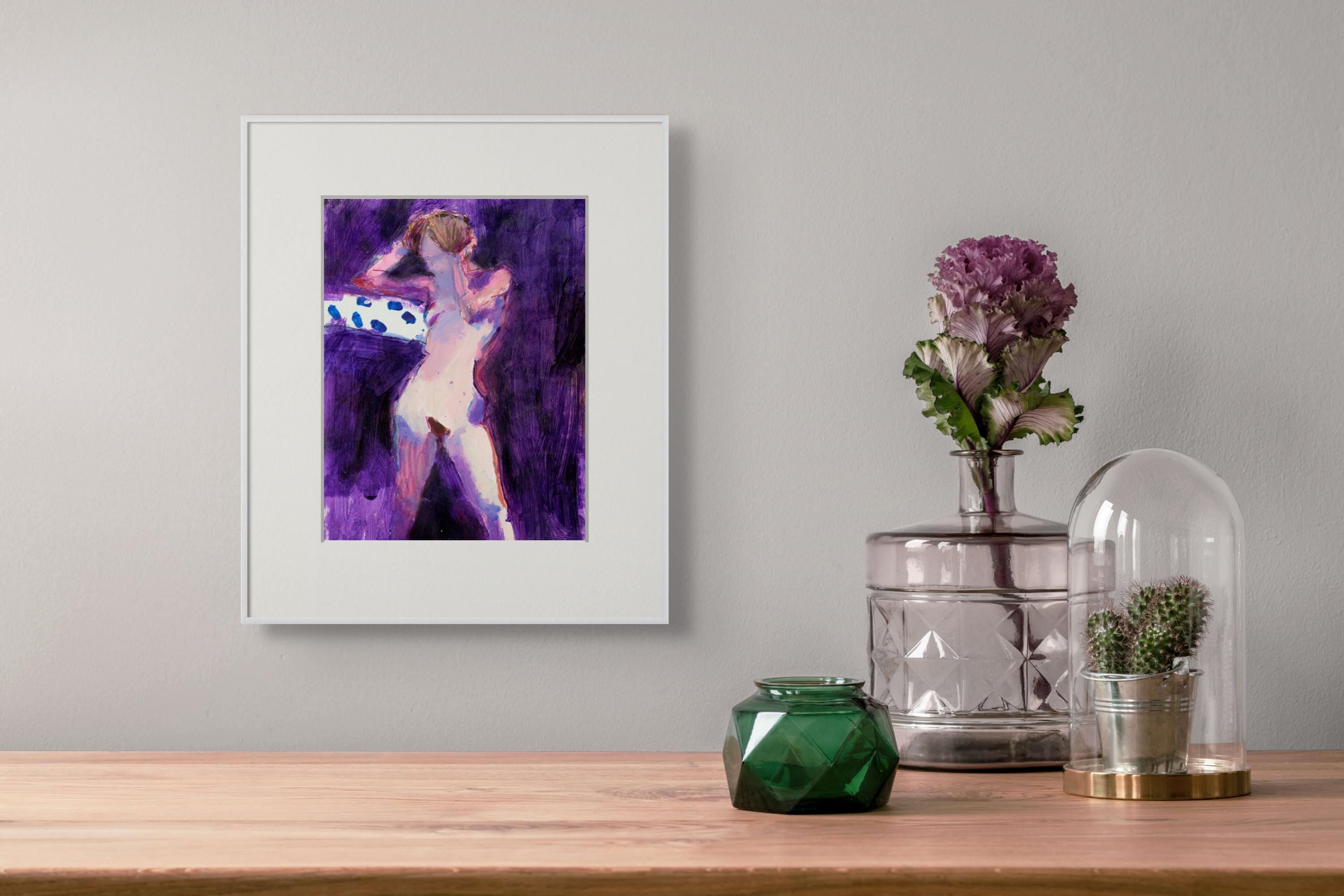 Purple Flight - Contemporary Mixed Media Art by Kim Frohsin
