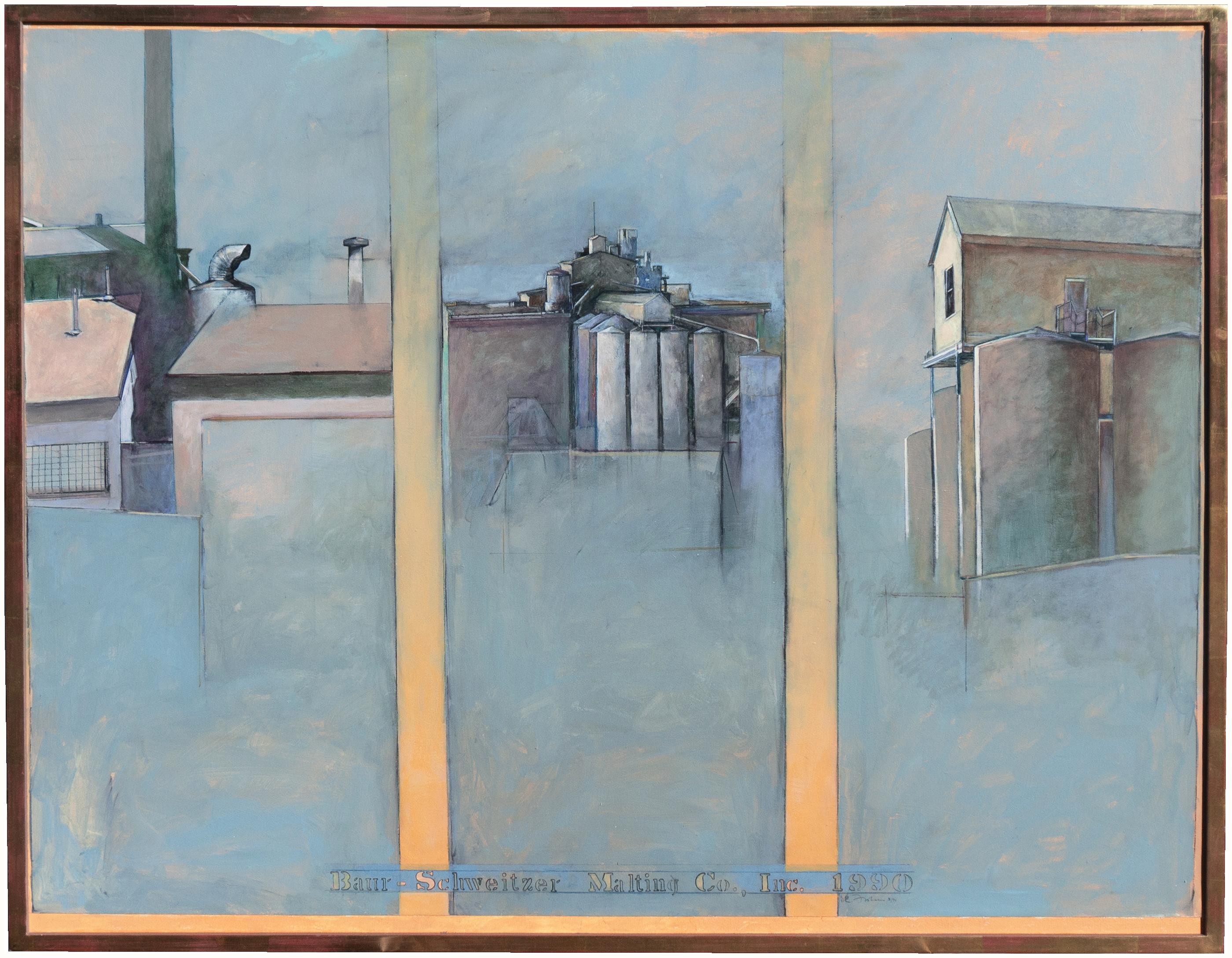 Landscape Painting Kim Frohsin - Baur-Schweitzer Malting Company", North Beach Malt House, Sacramento Street, SF