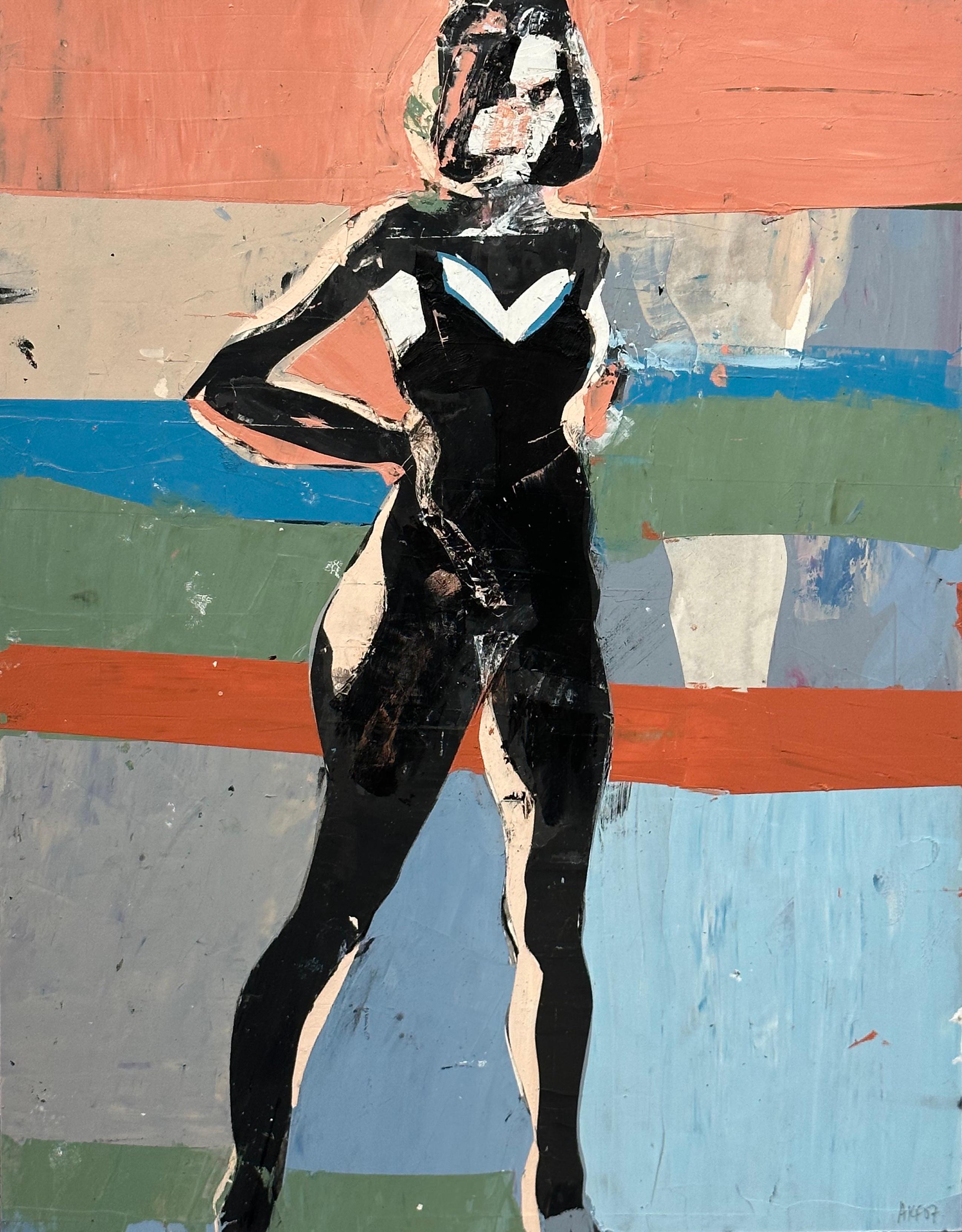Figurative Painting de Kim Frohsin - Catwoman