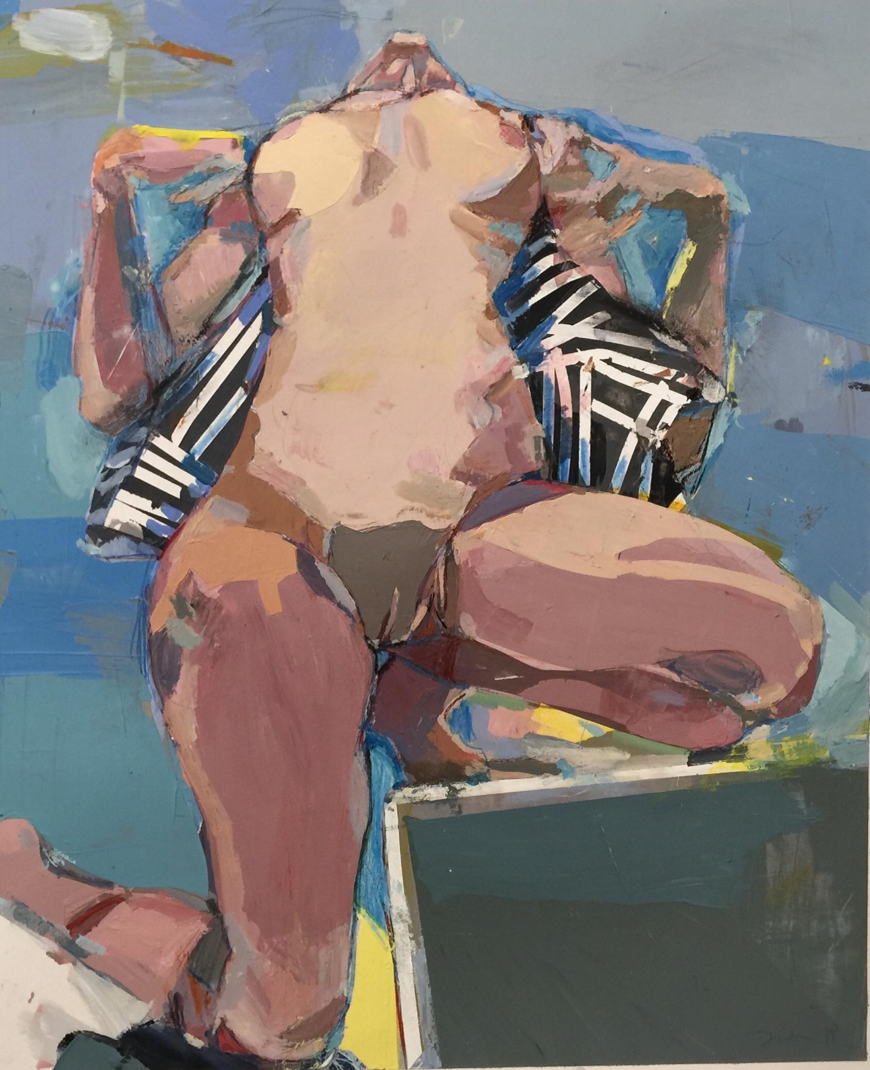 Kim Frohsin Figurative Painting - L'Entree des Artistes  / 2018 -  stunning nude