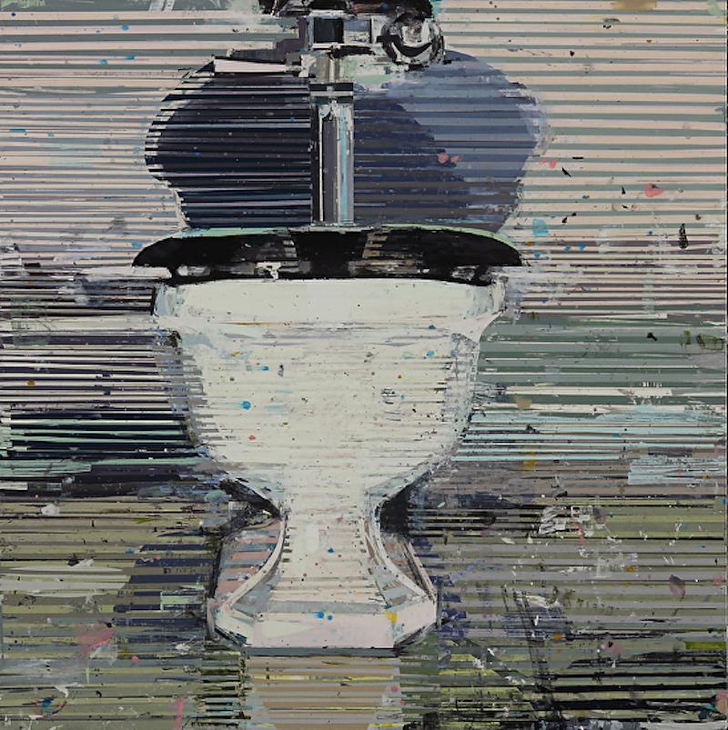 Kim Frohsin Abstract Painting - Noonan Toilet Portrait no. 3