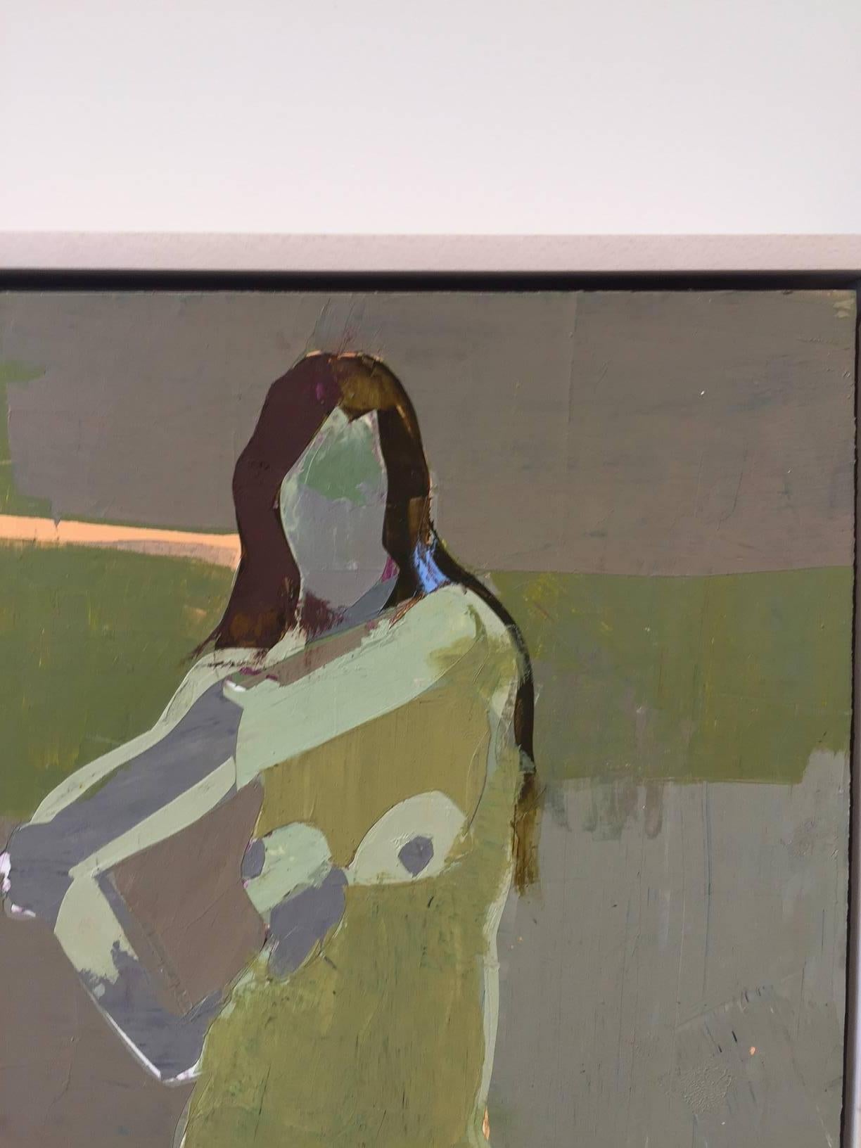 Swamper / pittura acrilica - incorniciata - Figurative Painting Grigio di Kim Frohsin