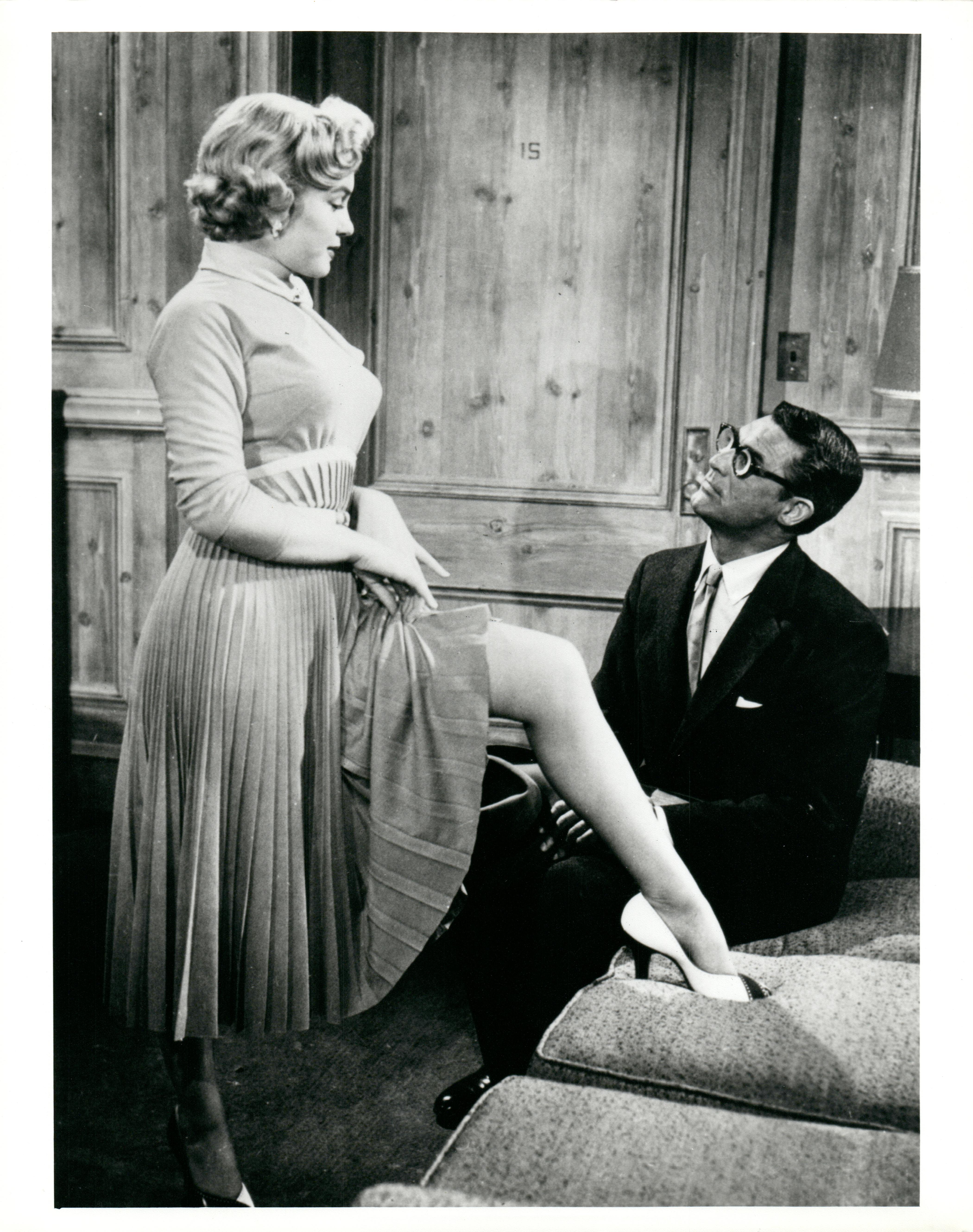 Kim Goodwin Black and White Photograph - Marilyn Monroe and Cary Grant in Monkey Business Vintage Press Print
