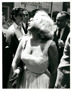 Marilyn Monroe Candid Artistic Portrait in White Dress Vintage Press Print