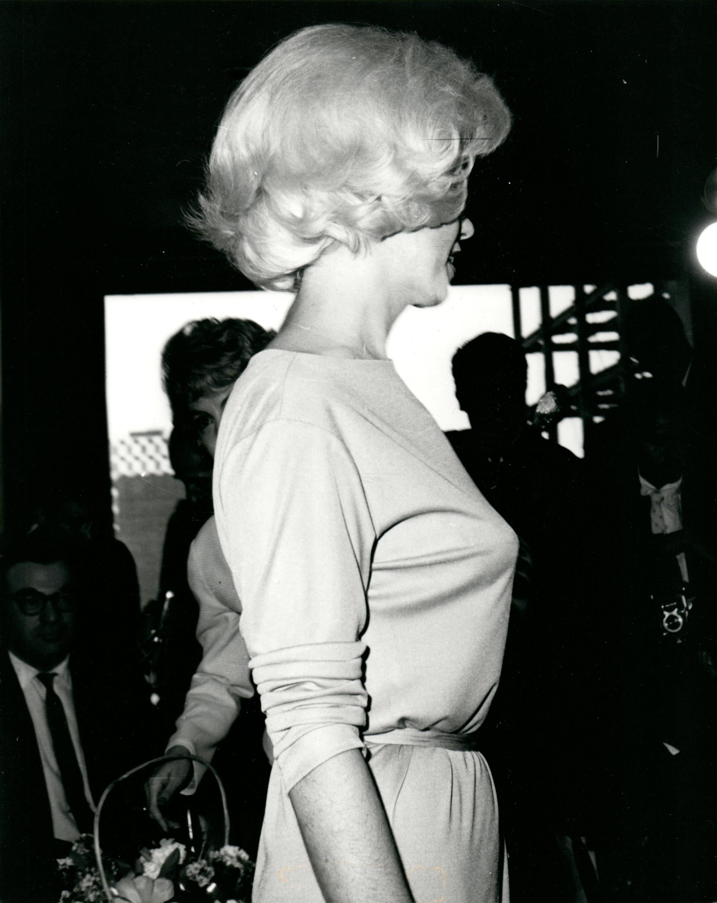 Kim Goodwin Black and White Photograph - Marilyn Monroe Candid in Profile Vintage Press Print